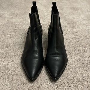 Marc Fisher black leather ankle boots